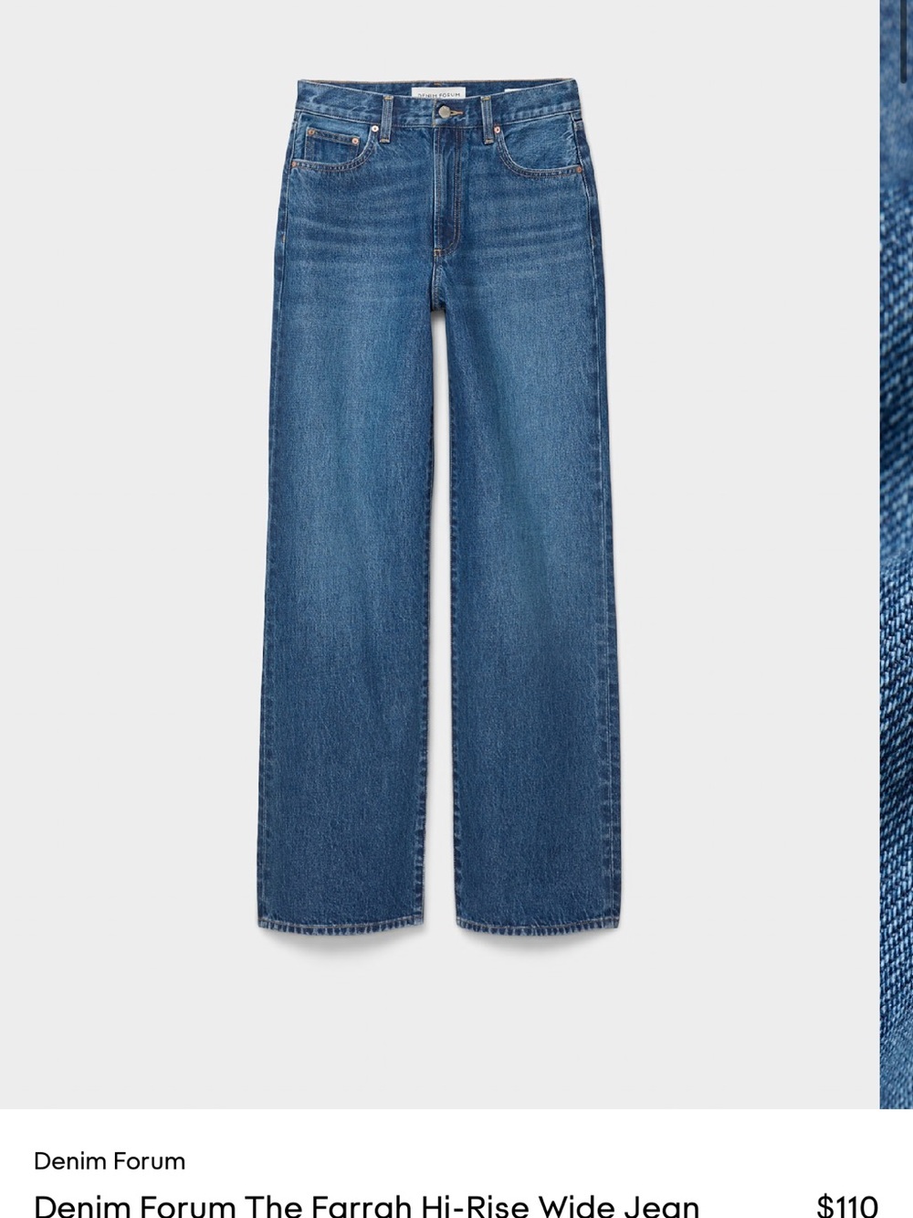 Aritzia Denim Forum Farrah Hi Rise wide leg jeans 26